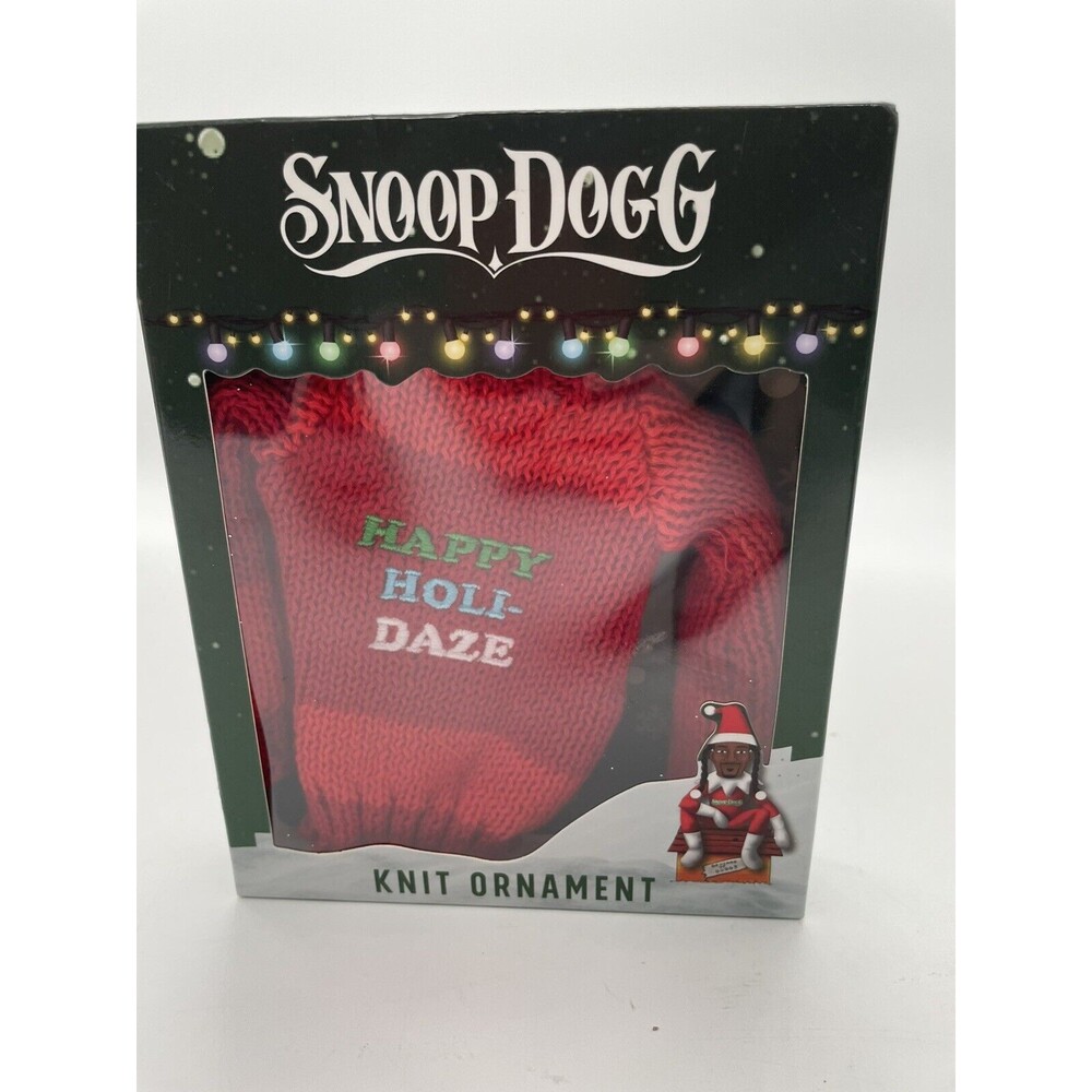 Snoop On The Stoop Dogg Holi-daze Red Christmas Ornament Knit Sweater Fits Doll